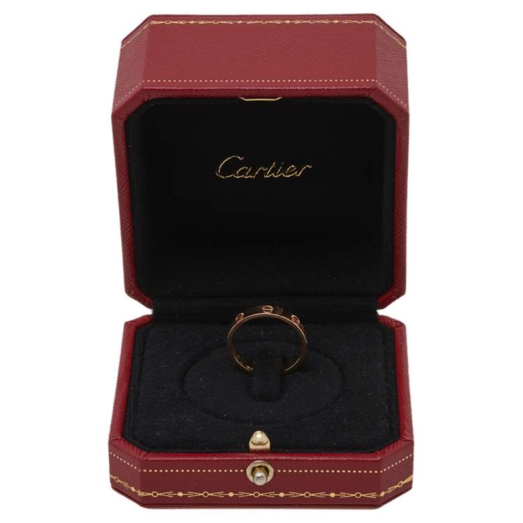Pre Owned Cartier Love 18K Rose Gold Wedding Band Ring Size 56