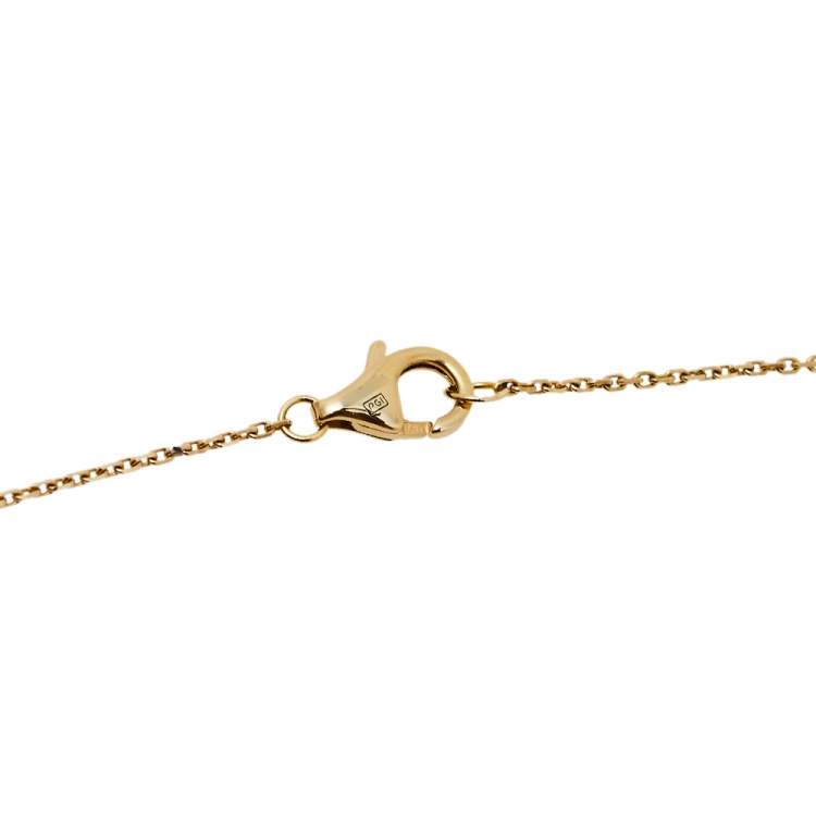 Pre Owned Cartier Amulette de Cartier Diamond Mother of Pearl 18K Yellow Gold Necklace XS