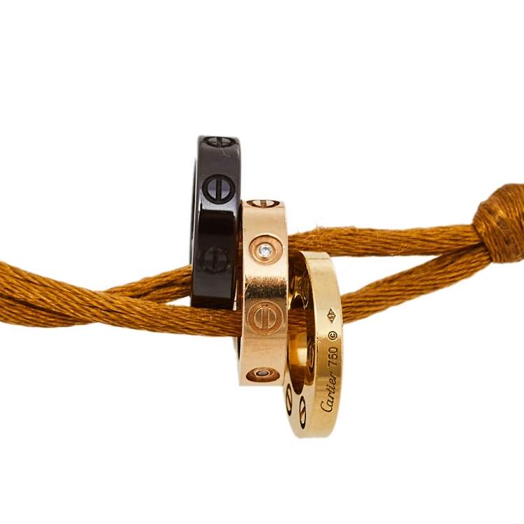 Cartier Trinity Three Tone Gold Pink Adjustable Cord Bracelet Cartier | The  Luxury Closet