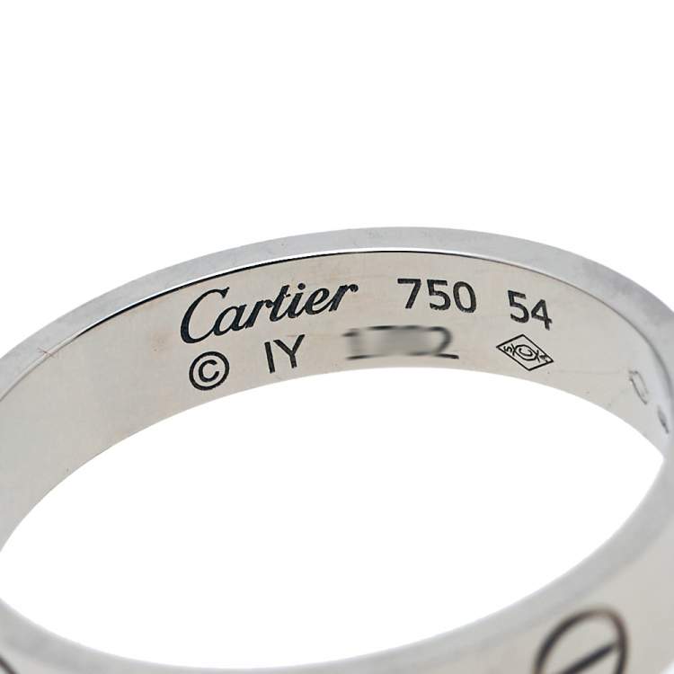 Pre Owned Cartier Love 18K White Gold Wedding Band Ring Size 54