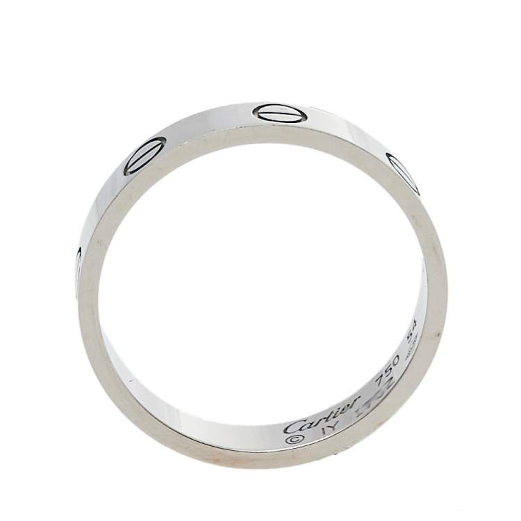Pre Owned Cartier Love 18K White Gold Wedding Band Ring Size 54