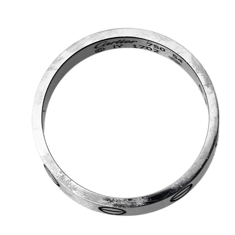 Pre Owned Cartier Love 18K White Gold Wedding Band Ring Size 54