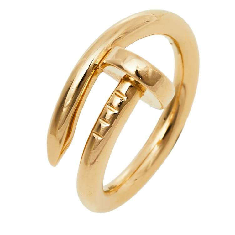 Pre Owned Cartier Juste Un Clou 18K Yellow Gold Ring Size 49