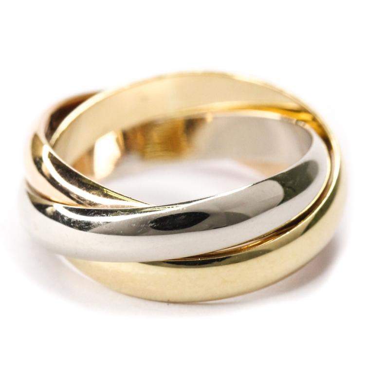 Pre Owned Cartier Trinity 18K Yellow Gold, Rose Gold, White Gold Ring Size EU 51 