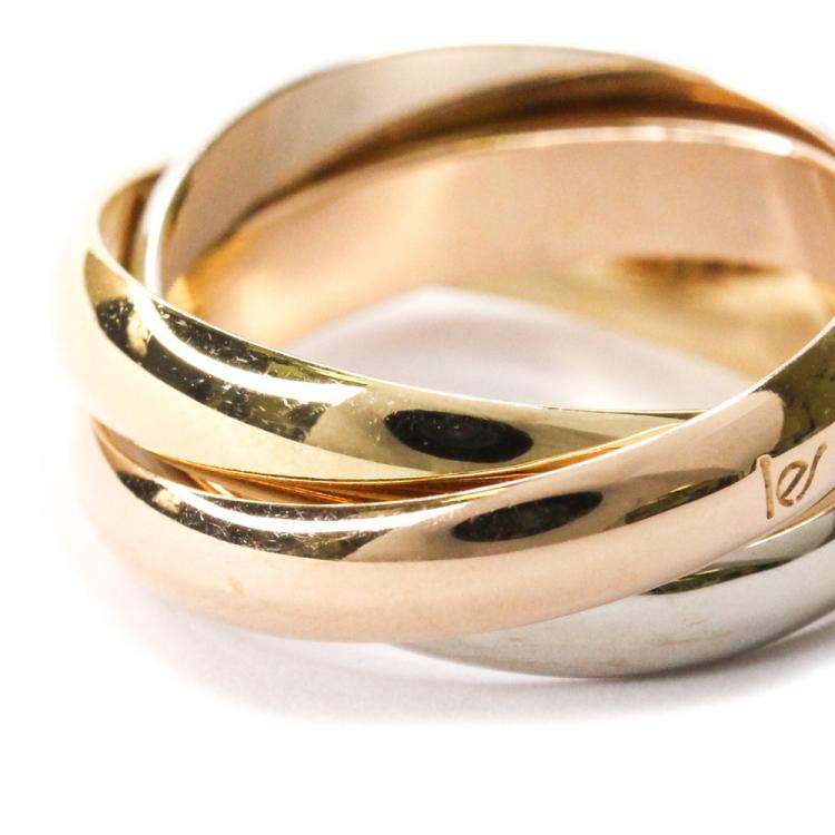 Pre Owned Cartier Trinity 18K Yellow Gold, Rose Gold, White Gold Ring Size EU 51 