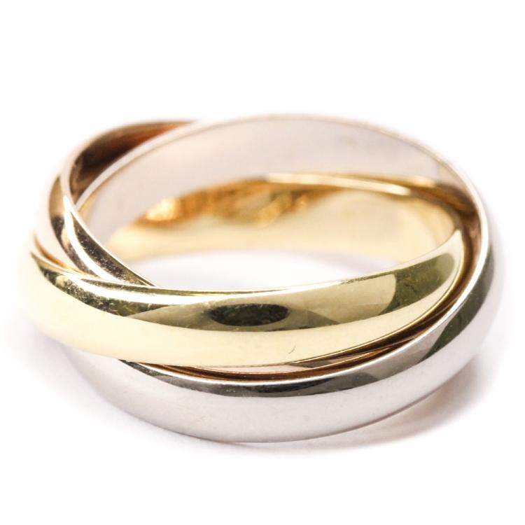 Pre Owned Cartier Trinity 18K Yellow Gold, Rose Gold, White Gold Ring Size EU 52 