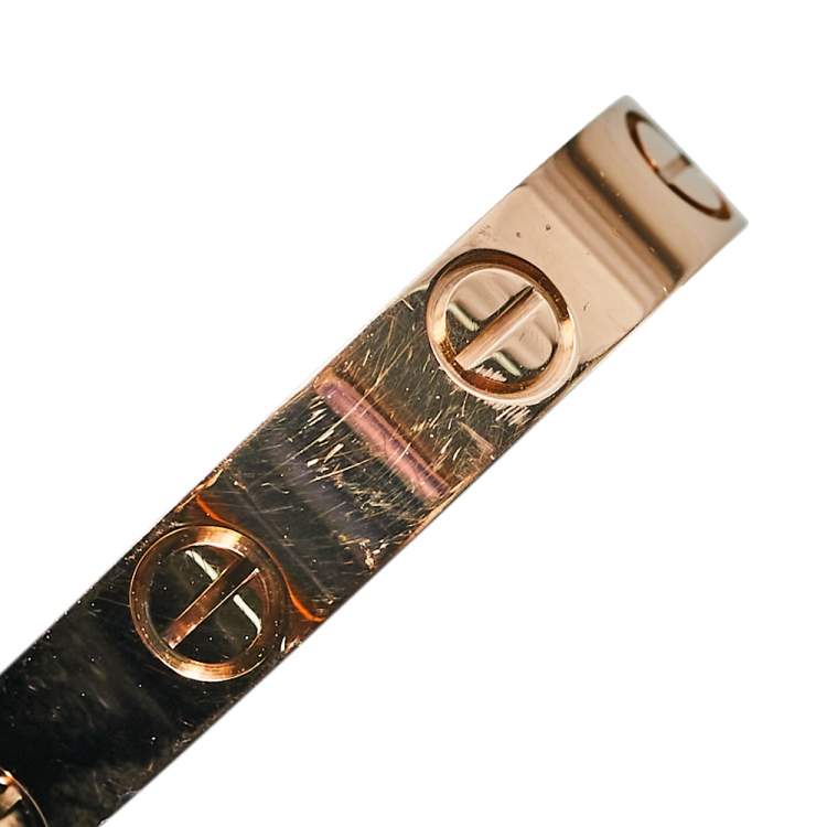 Pre Owned Cartier Love 18K Rose Gold Wedding Band Ring Size 55