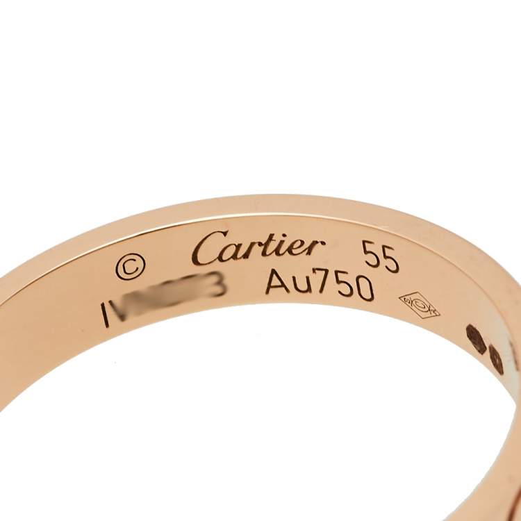 Pre Owned Cartier Love 18K Rose Gold Wedding Band Ring Size 55