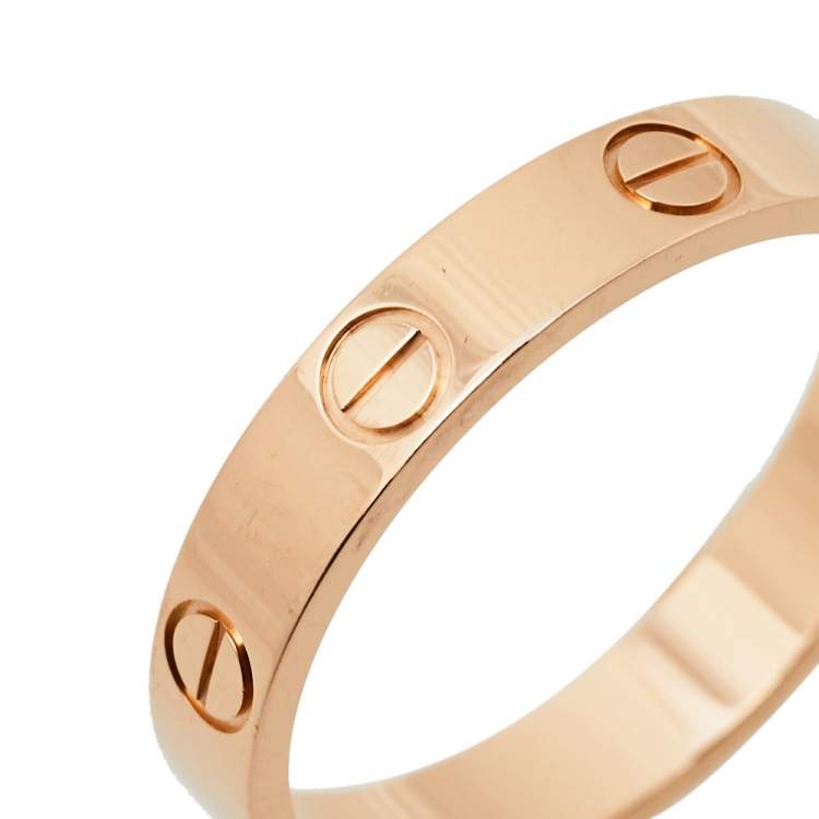 Pre Owned Cartier Love 18K Rose Gold Wedding Band Ring Size 55