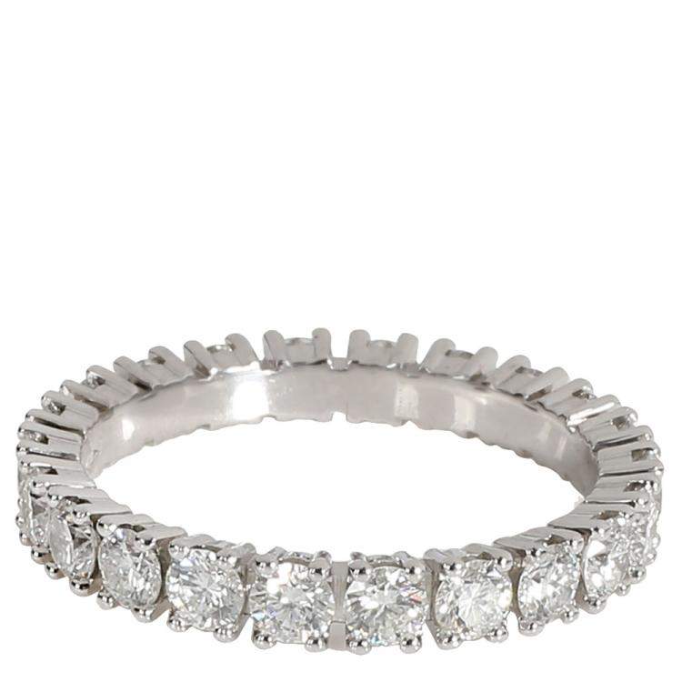 Pre Owned Cartier Destinee Diamond Platinum Eternity Band Ring Size EU 53