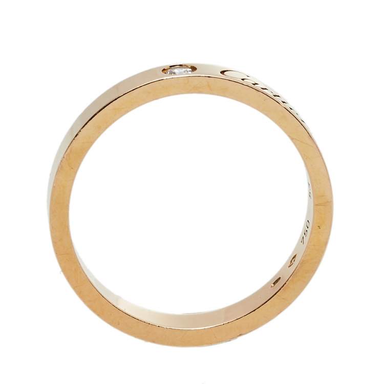 Pre Owned Cartier C De Cartier Diamond 18K Rose Gold Wedding Band Ring Size 53