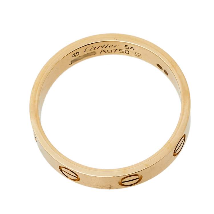Pre Owned Cartier Love 18K Yellow Gold Wedding Band Ring Size 54