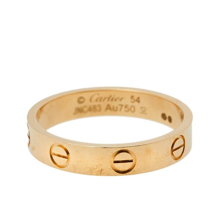 Pre Owned Cartier Love 18K Yellow Gold Wedding Band Ring Size 54