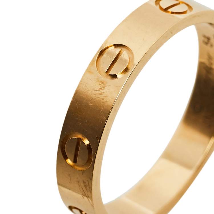 Pre Owned Cartier Love 18K Yellow Gold Wedding Band Ring Size 54