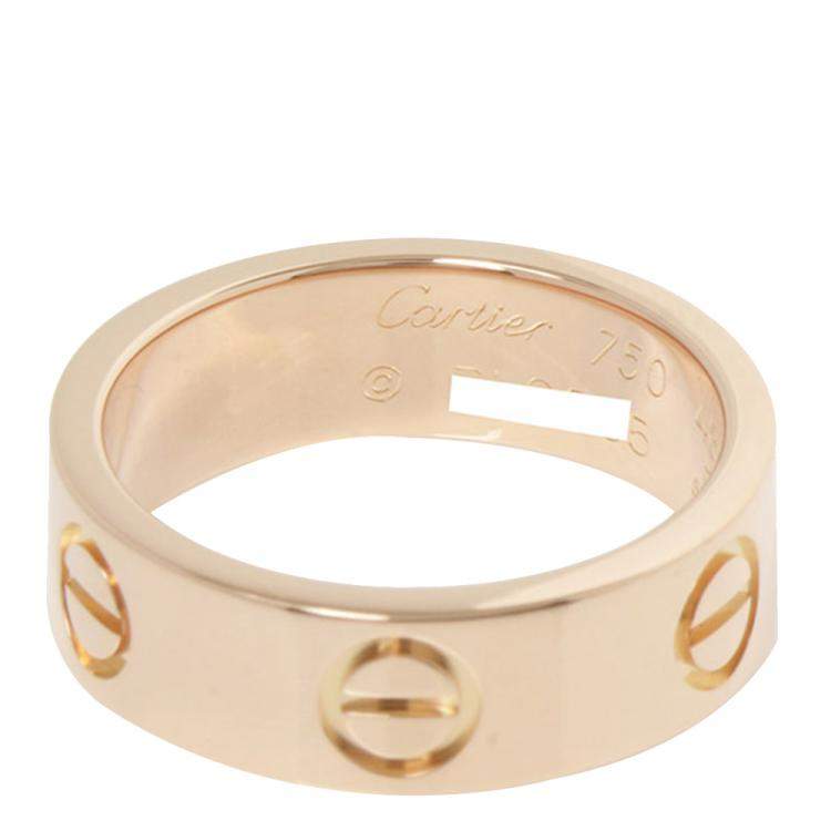 Pre Owned Cartier Love 18K Rose Gold Ring Size EU 48