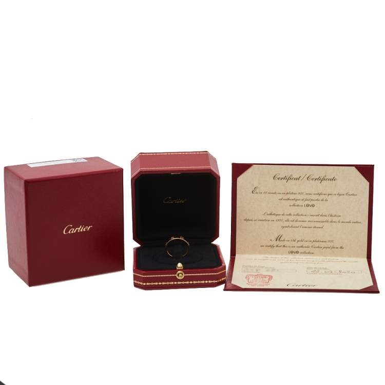 Pre Owned Cartier Love 18K Yellow Gold Wedding Band Ring Size 55