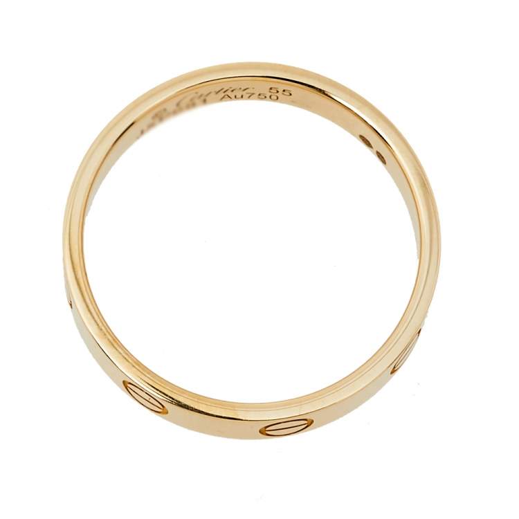 Pre Owned Cartier Love 18K Yellow Gold Wedding Band Ring Size 55