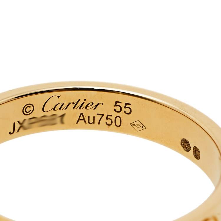 Pre Owned Cartier Love 18K Yellow Gold Wedding Band Ring Size 55