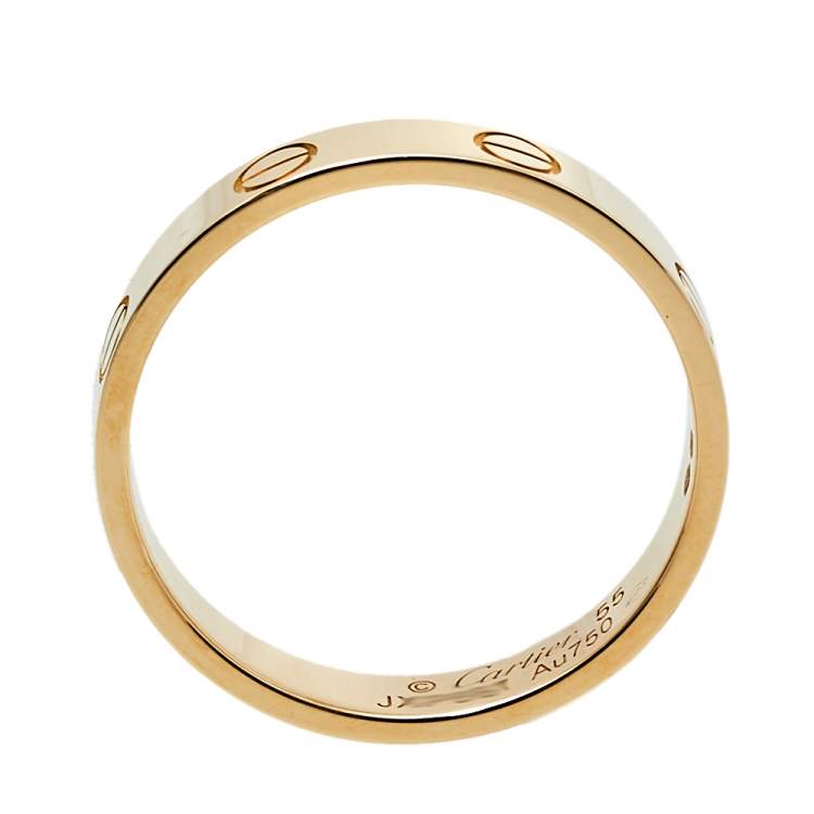 Pre Owned Cartier Love 18K Yellow Gold Wedding Band Ring Size 55
