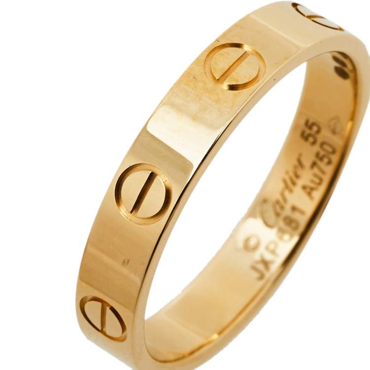 Pre Owned Cartier Love 18K Yellow Gold Wedding Band Ring Size 55