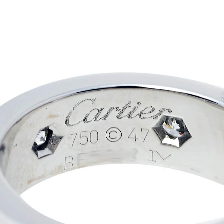 Pre Owned Cartier Love 6 Diamond 18K White Gold Ring Size 47