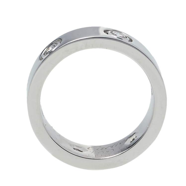Pre Owned Cartier Love 6 Diamond 18K White Gold Ring Size 47