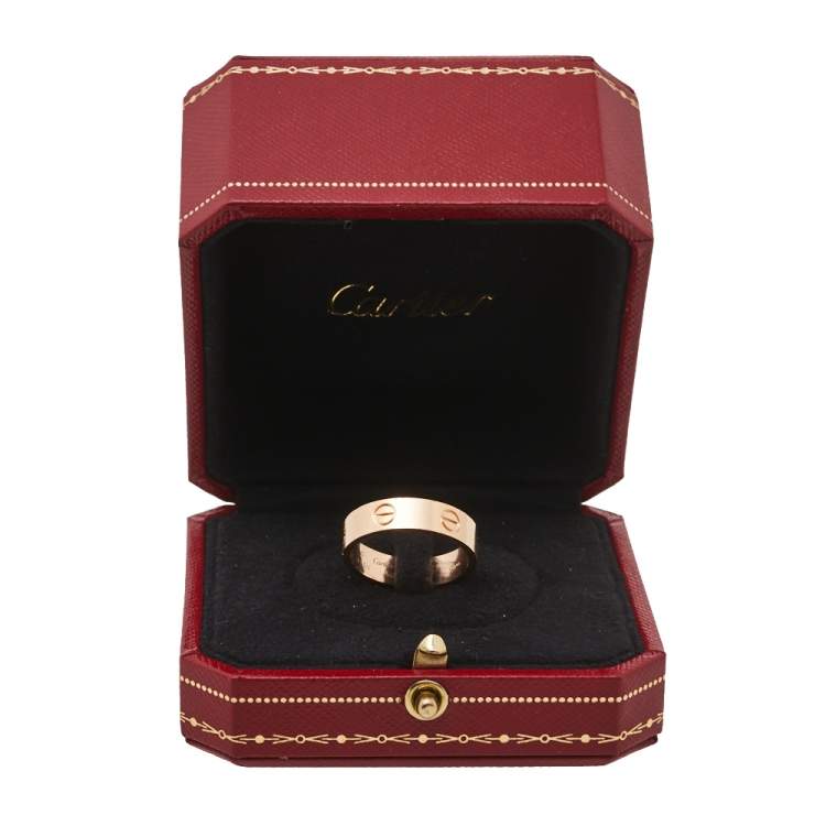 مملوكة مسبقًا Cartier Love 18K Rose Gold Band Ring Size 58