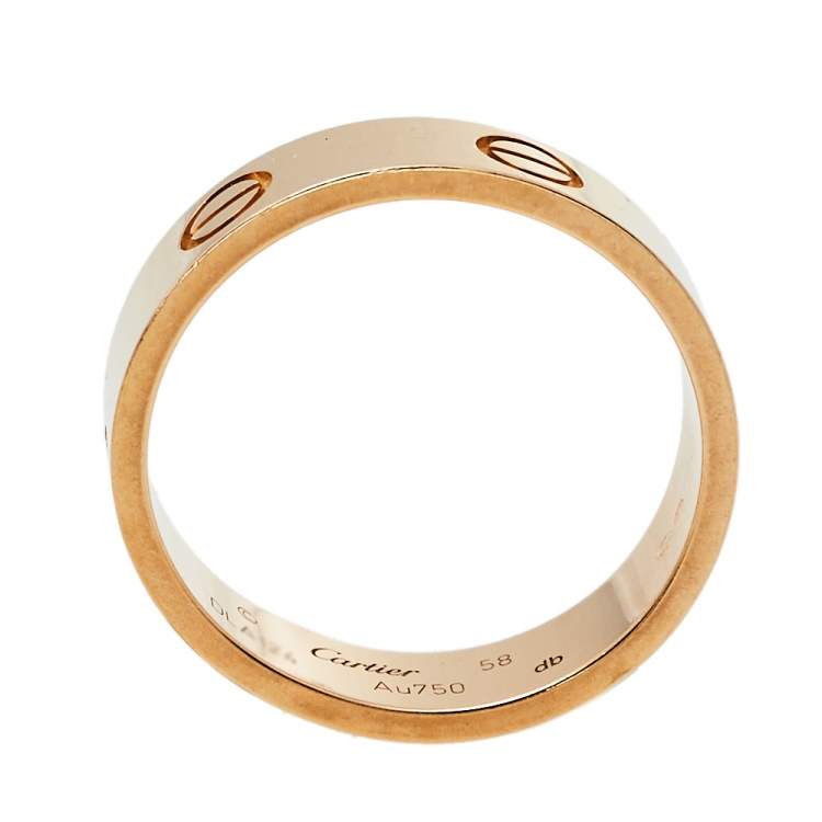 مملوكة مسبقًا Cartier Love 18K Rose Gold Band Ring Size 58