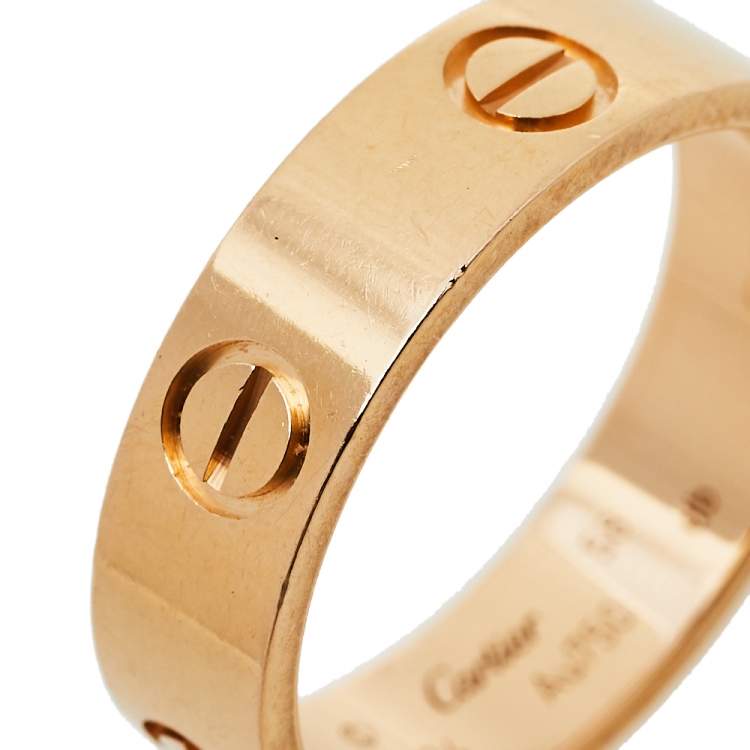 مملوكة مسبقًا Cartier Love 18K Rose Gold Band Ring Size 58
