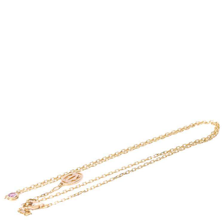 Pre Owned Cartier Saphirs Leges de Cartier Rose Gold Sapphire Necklace