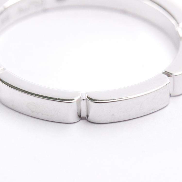 Pre Owned Cartier Maillon Panthere 18K White Gold Band Ring Size EU 56