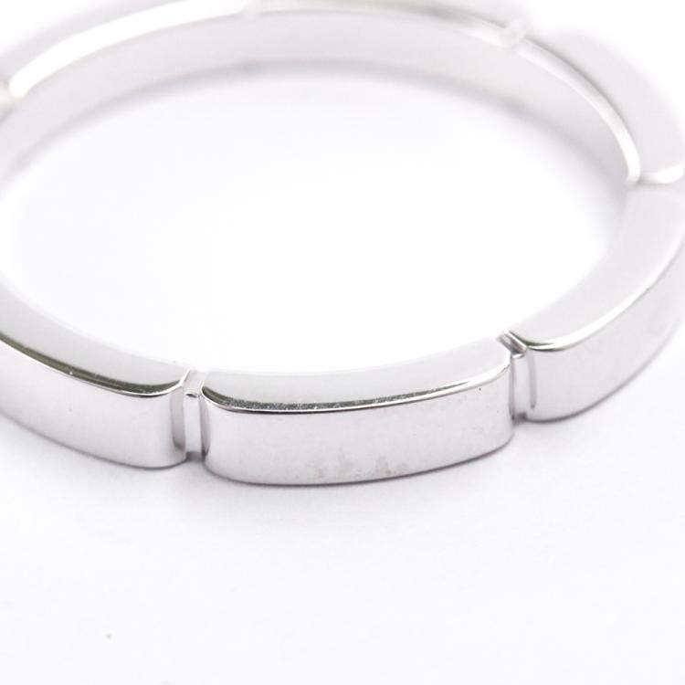 Pre Owned Cartier Maillon Panthere 18K White Gold Band Ring Size EU 56
