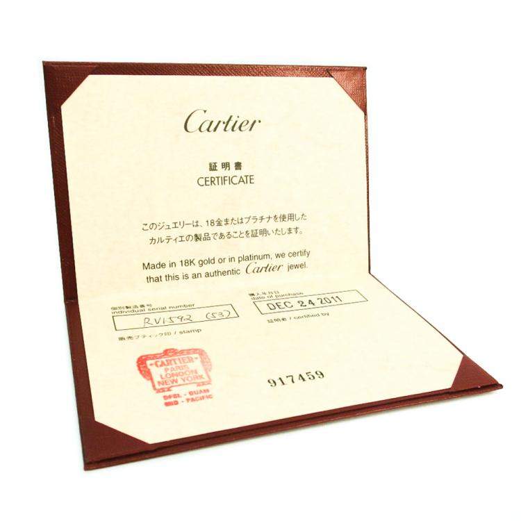 مملوكة مسبقًا Cartier Love 6 Diamonds 18K White Gold 18K Rose Gold Ring Size EU 53