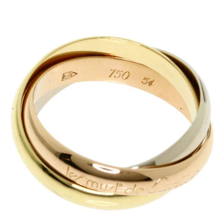 Pre Owned Cartier 18K Yellow Gold, Rose gold, White Gold Les muste de Cartier Trinity Ring Size 55