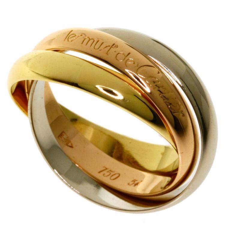 Pre Owned Cartier 18K Yellow Gold, Rose gold, White Gold Les muste de Cartier Trinity Ring Size 55