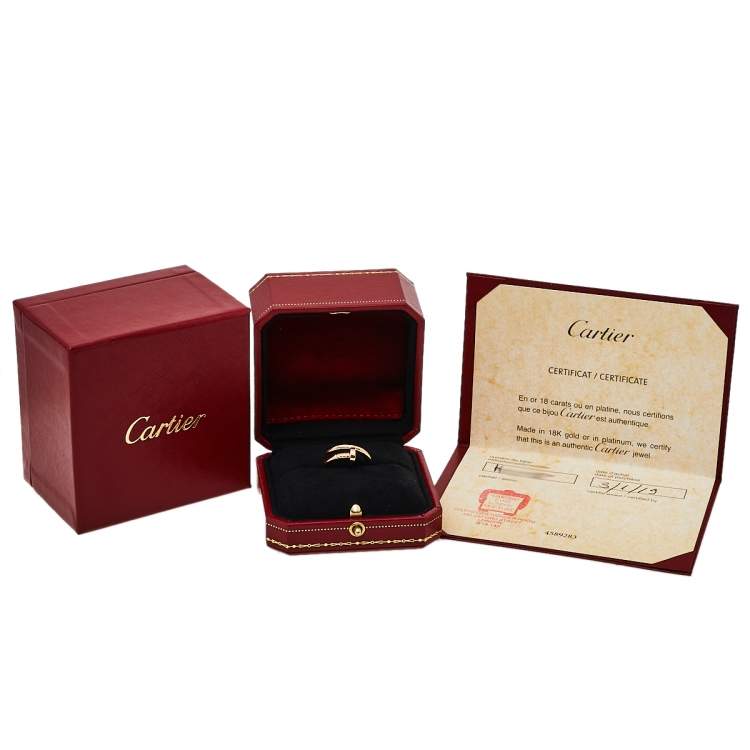 Pre Owned Cartier Juste Un Clou 18K Rose Gold Ring Size 52