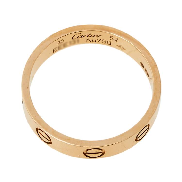 Pre Owned Cartier Love 18K Rose Gold Wedding Band Ring Size 52