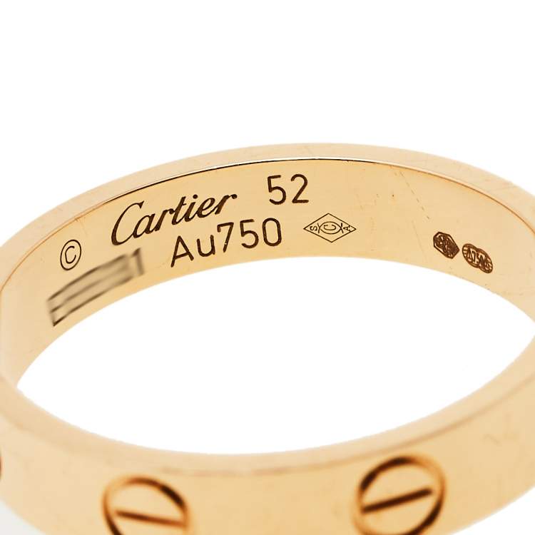 Pre Owned Cartier Love 18K Rose Gold Wedding Band Ring Size 52