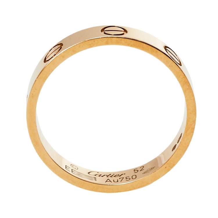 Pre Owned Cartier Love 18K Rose Gold Wedding Band Ring Size 52