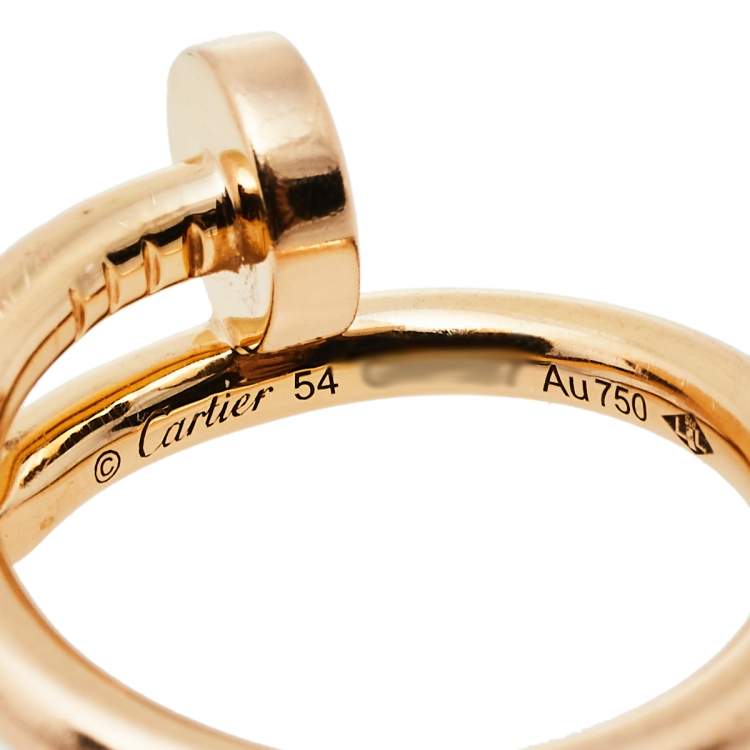 Pre Owned Cartier Juste Un Clou 18K Rose Gold Ring Size 54
