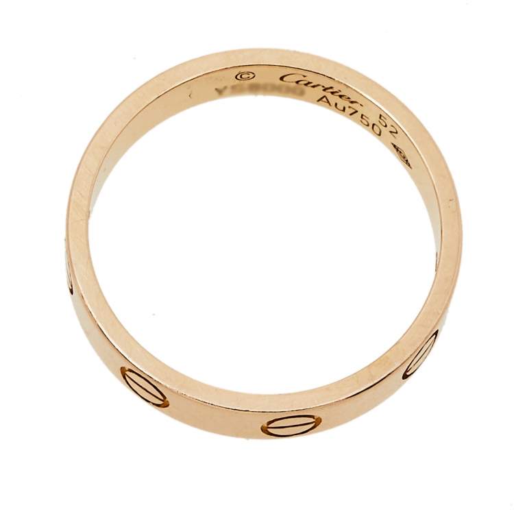 Pre Owned Cartier Love 18k Rose Gold Wedding Band Ring Size 52