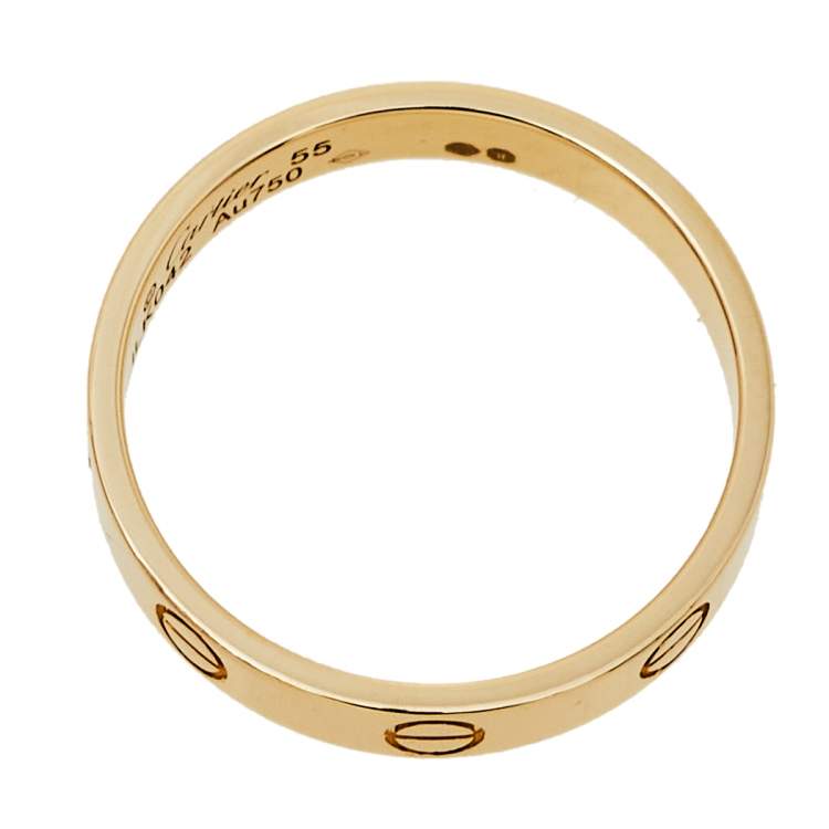 Pre Owned Cartier Love 18K Yellow Gold Wedding Band Ring Size 55