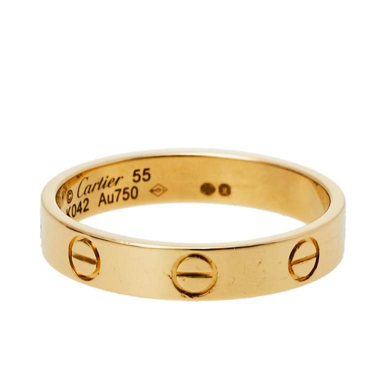 Pre Owned Cartier Love 18K Yellow Gold Wedding Band Ring Size 55