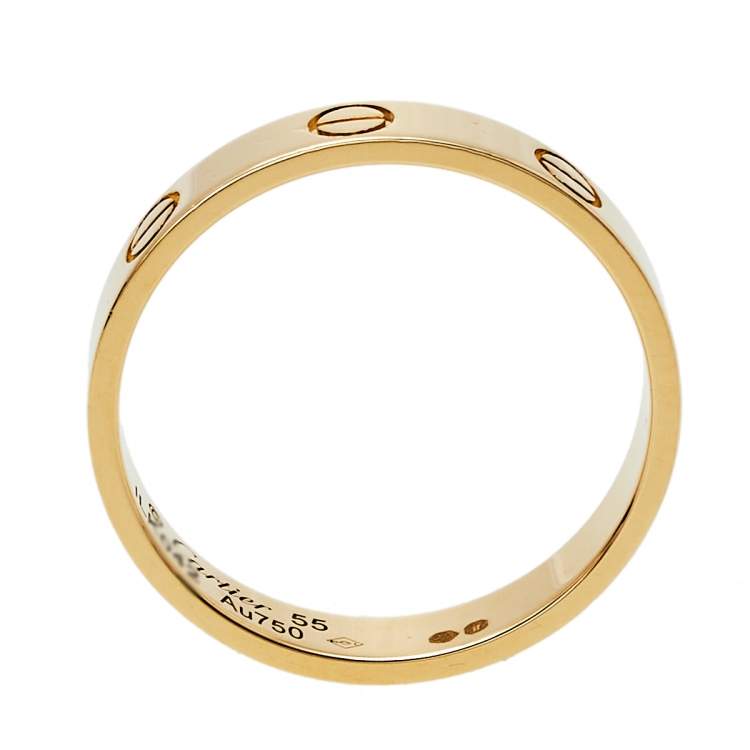 Pre Owned Cartier Love 18K Yellow Gold Wedding Band Ring Size 55