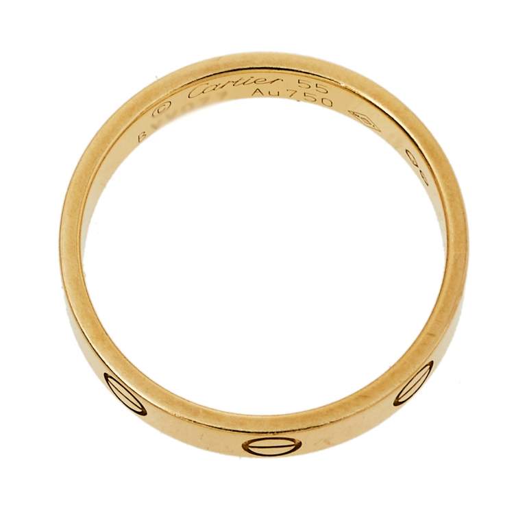 Pre Owned Cartier Love 18K Yellow Gold Wedding Band Ring Size 55
