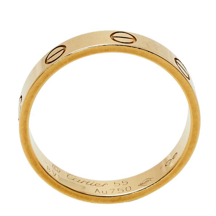 Pre Owned Cartier Love 18K Yellow Gold Wedding Band Ring Size 55