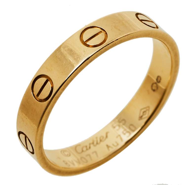 Pre Owned Cartier Love 18K Yellow Gold Wedding Band Ring Size 55