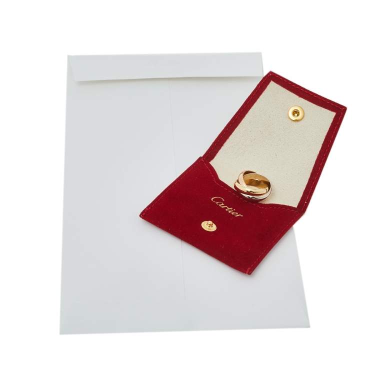 Pre Owned Cartier Trinity 18K Three Tone Gold Ring Size 48