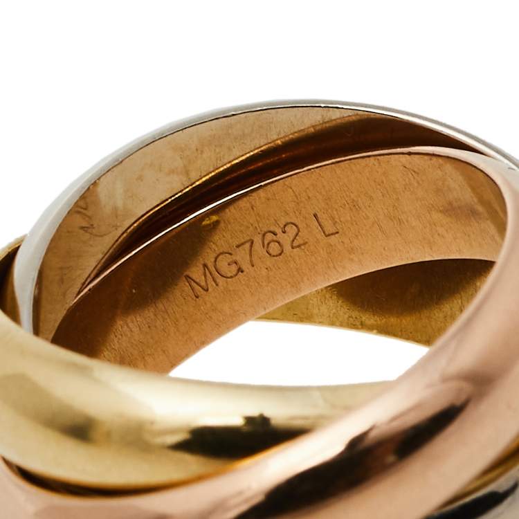 Pre Owned Cartier Trinity 18K Three Tone Gold Ring Size 48
