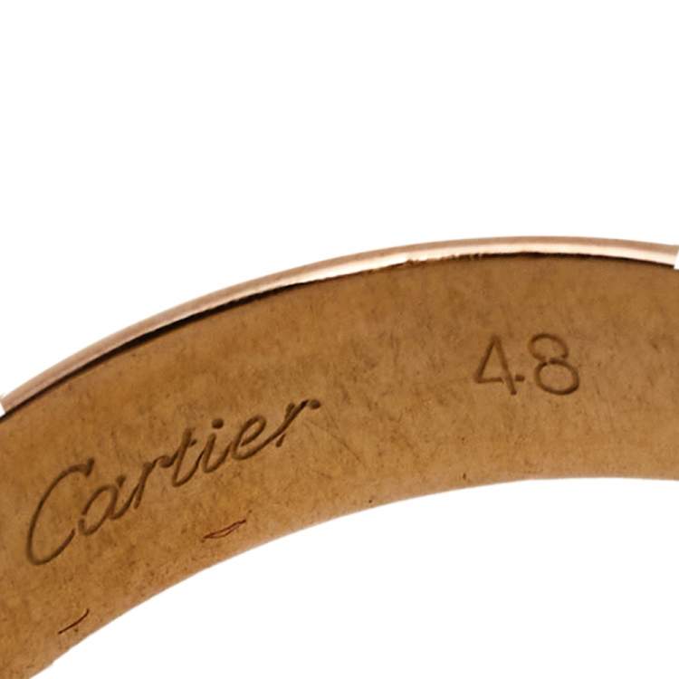 Pre Owned Cartier Trinity 18K Three Tone Gold Ring Size 48